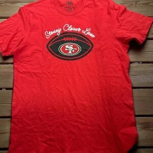 Red 49ers Graphic T-Shirt 47 brand Stoney Clover size large